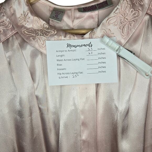 Amanda Smith 14 Blush Pink Satin Blouse [0262] - Picture 5 of 8